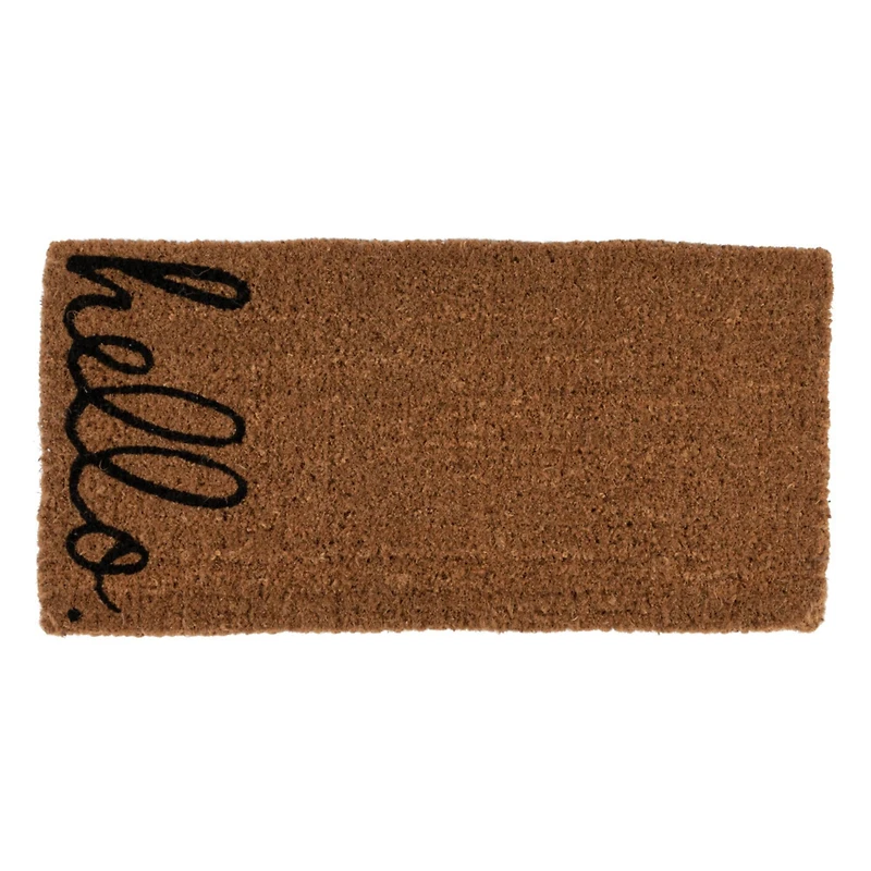 Hello Honey® Black & Brown Hello Natural Coir Doormat