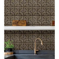 InHome Camden Antique Bronze Tin Peel & Stick Backsplash Tiles