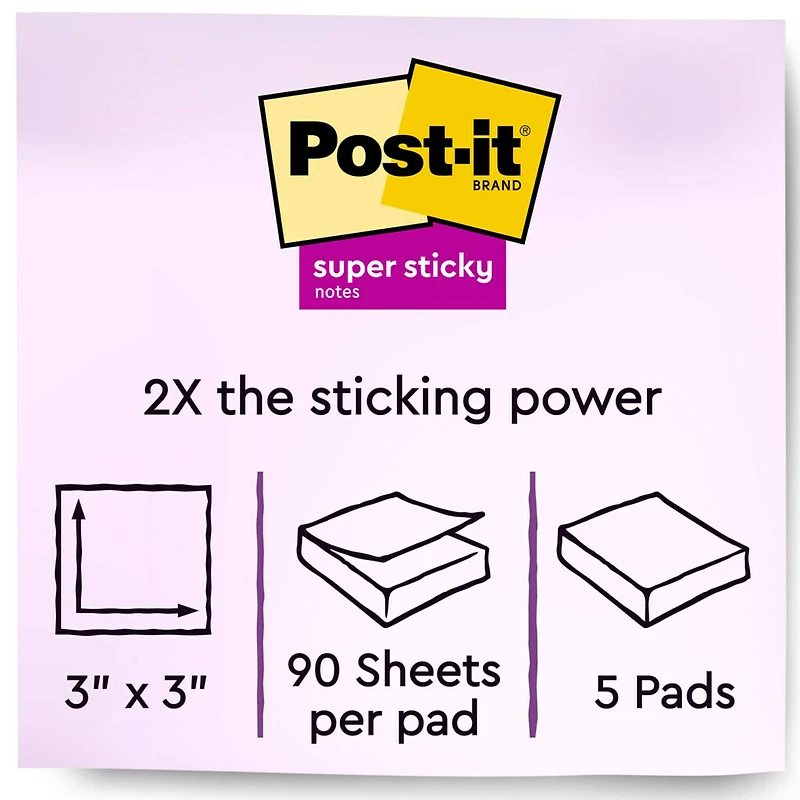 Post-it® 3" x 3" Super Sticky Notes