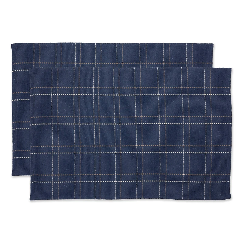 DII® French Blue Variegated Plaid Recycled Yarn Rug Set, 2ft. x 3ft.