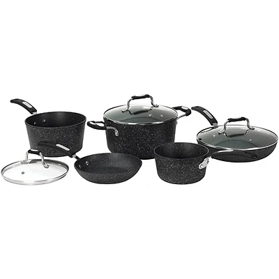 THE ROCK by Starfrit 8-Piece Cookware Set With Bakelite Handles