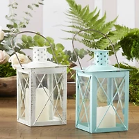 Kate Aspen® Medium Luminous White Lantern Tea Light Holder