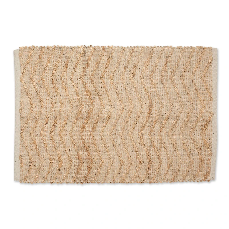 DII® Off White With Natural Jute Chevron Hand-Loomed Rug, 2ft. x 3ft"
