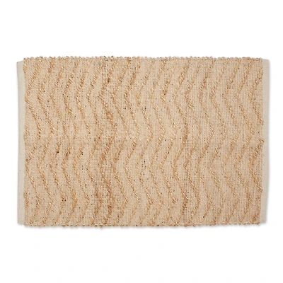 DII® Off White With Natural Jute Chevron Hand-Loomed Rug, 2ft. x 3ft"