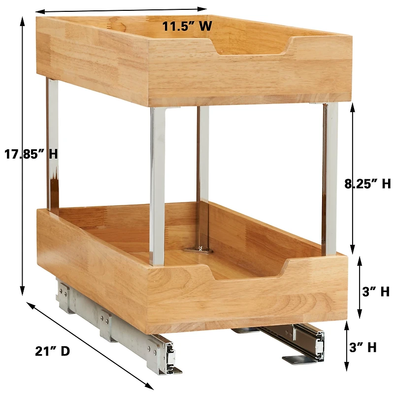 Household Essentials Glidez Wood 2-Tier Cabinet Organizer