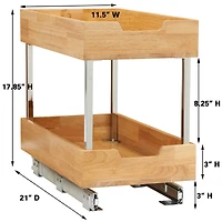 Household Essentials Glidez Wood 2-Tier Cabinet Organizer