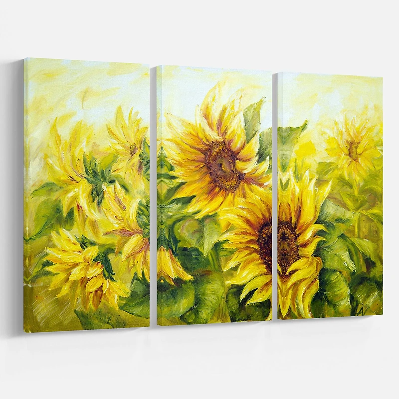 Designart - Bright Yellow Sunny Sunflowers
