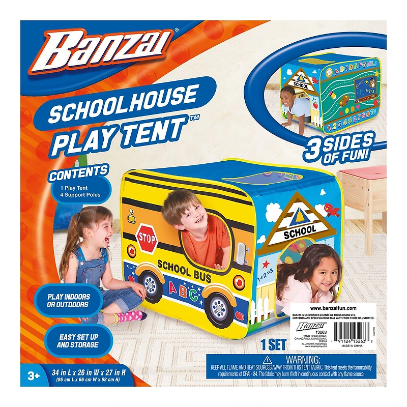 Banzai My Little School House Play Tent