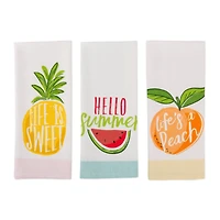 DII® Hello Summer Print Dishtowel, 3ct.
