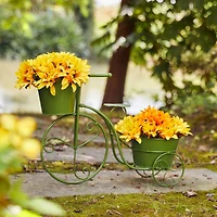 Glitzhome® 21.5'' Green Metal Bicycle Plant Stand