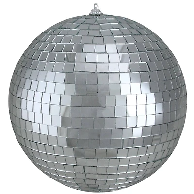 8" Silver Splendor Mirrored Glass Disco Ball Ornament