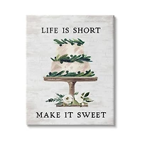 Stupell Industries Life's Short Make it Sweet Sentiment Tiered Cake Canvas Wall Art