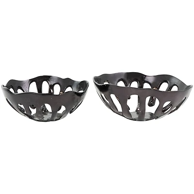 Aluminum Drip Decorative Bowl Set with Open Frame Design