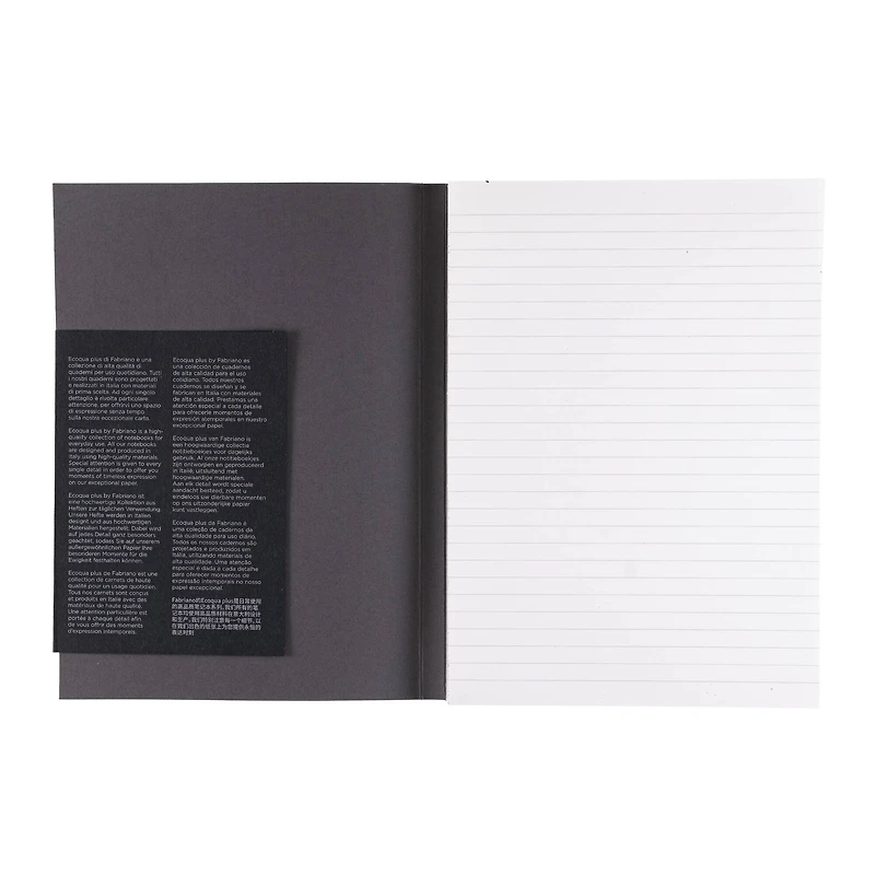 Fabriano® EcoQua Plus A5 Lined Gray Glue-Bound Notebook