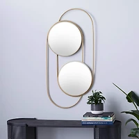 43" Gold Contemporary Metal Wall Mirror