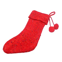 18" Red Knit Stocking with Pom Poms by Ashland®
