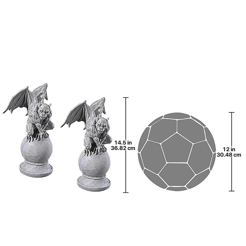 Design Toscano 14.5" Malicay the Malicious Gargoyle Statue Set, 2ct.