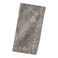 Gray Leaf Pattern Cotton Twill Napkin