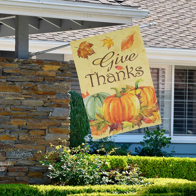 40" Give Thanks Autumn Harvest Garden Flag