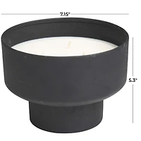 White Wax Campfire Scented Candle with Elevated Matte Black Container