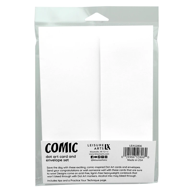 Leisure Art® Dot Art 24-Piece Comic Card and Envelope Set
