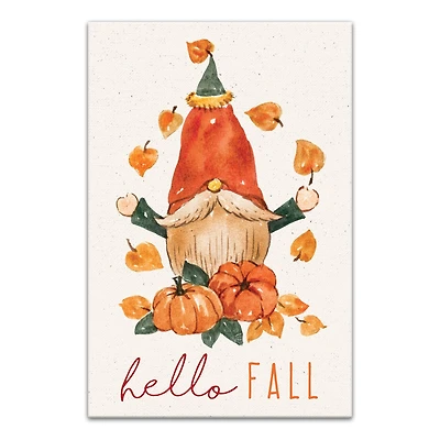 Hello Fall Gnome Canvas Wall Art