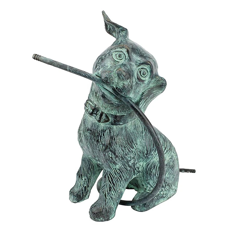 Design Toscano Emerald Verde Patina Raining Dogs Bronze Piped Garden Statue