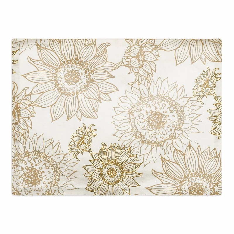 Large Sunflower Head Cotton Twill Placemat