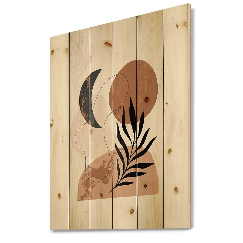 Designart - Moon & Sun Shapes In Retro Terracotta Tones I