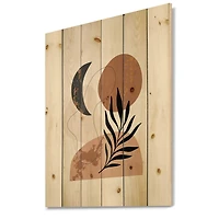 Designart - Moon & Sun Shapes In Retro Terracotta Tones I