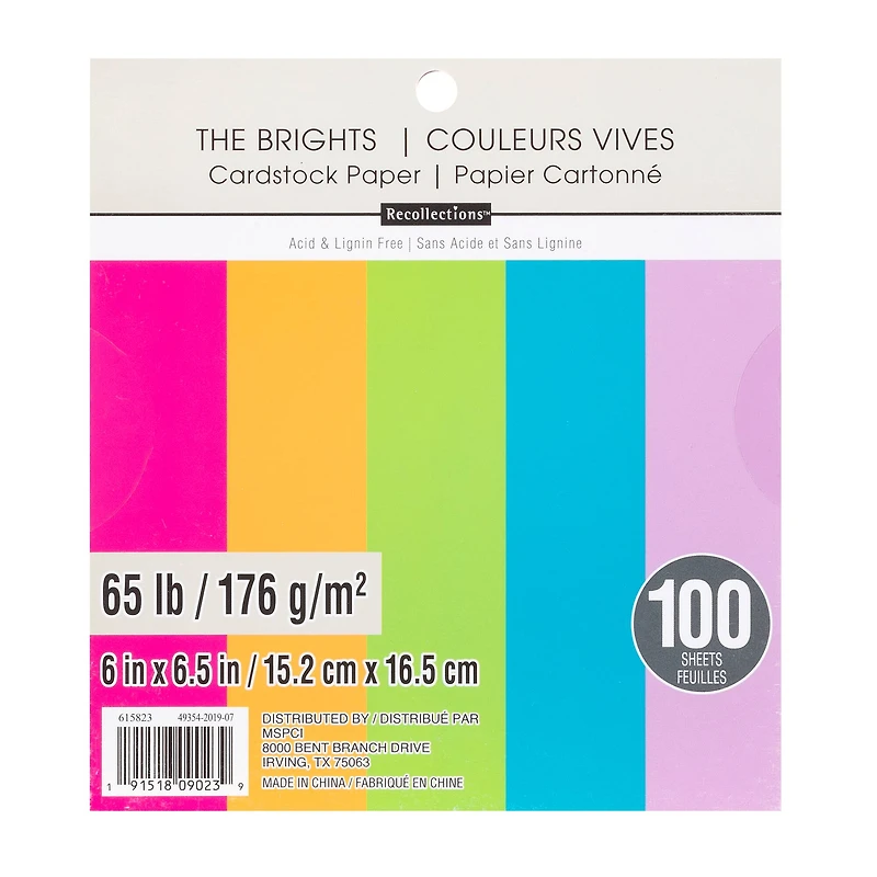 The Brights 6" x 6.5" Cardstock Paper by Recollections™, 100 Sheets