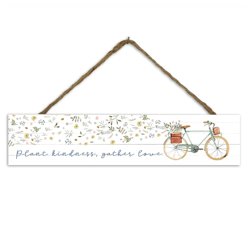 Plant Kindness Gather Love 17" x 3.5" Outdoor/Indoor Hanging Sign