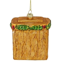 4" Bronze Glittered Fireplace Glass Christmas Hanging Ornament