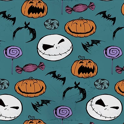 Nightmare Before Christmas & Pumpkins Cotton Fabric