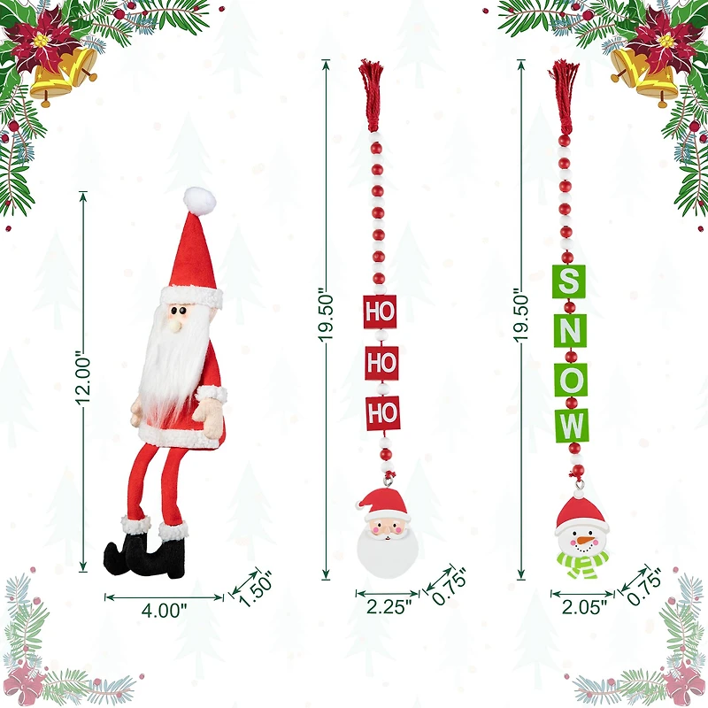 Glitzhome® Christmas Wooden Word Signs & Fabric Santa Set