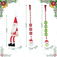 Glitzhome® Christmas Wooden Word Signs & Fabric Santa Set