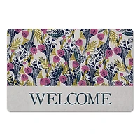 Welcome Florals 27" x 18" Floor Mat