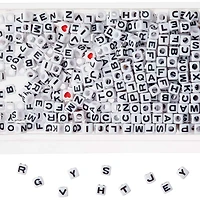 12 Packs: 570 ct. (6,840 total) White Alphabet Cube Crafting Beads, 6.7mm by Bead Landing™