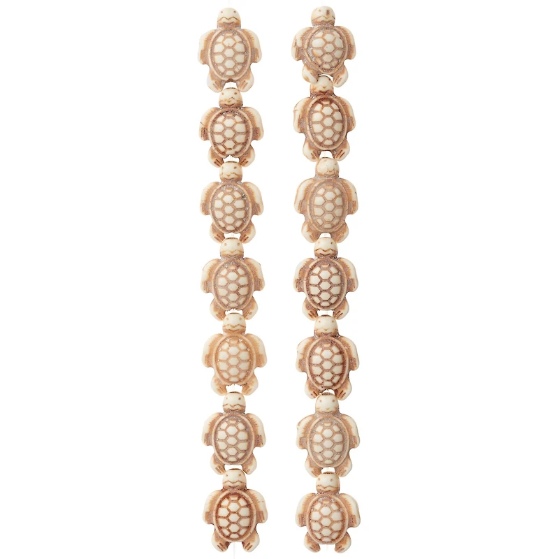 White & Green Reconstituted Stone Tortoise Beads, 18mm by Bead Landing™