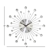 Silver Glam Metal Wall Clock
