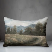 20" x 14" Treeline Mountains Country Road Indoor/Outdoor Pillow