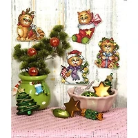 Orchidea Plastic Canvas Counted Cross Stitch Kit With Plastic Canvas Cats Set Of 4 Designs