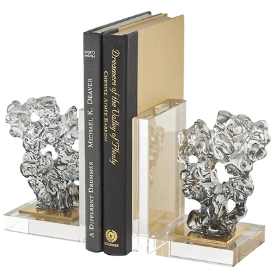 6" Clear Glass Decorative Bookends, 2ct.