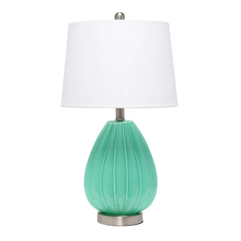 Lalia Home 23" Pleated Table Lamp with White Fabric Shade