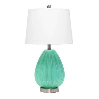 Lalia Home 23" Pleated Table Lamp with White Fabric Shade