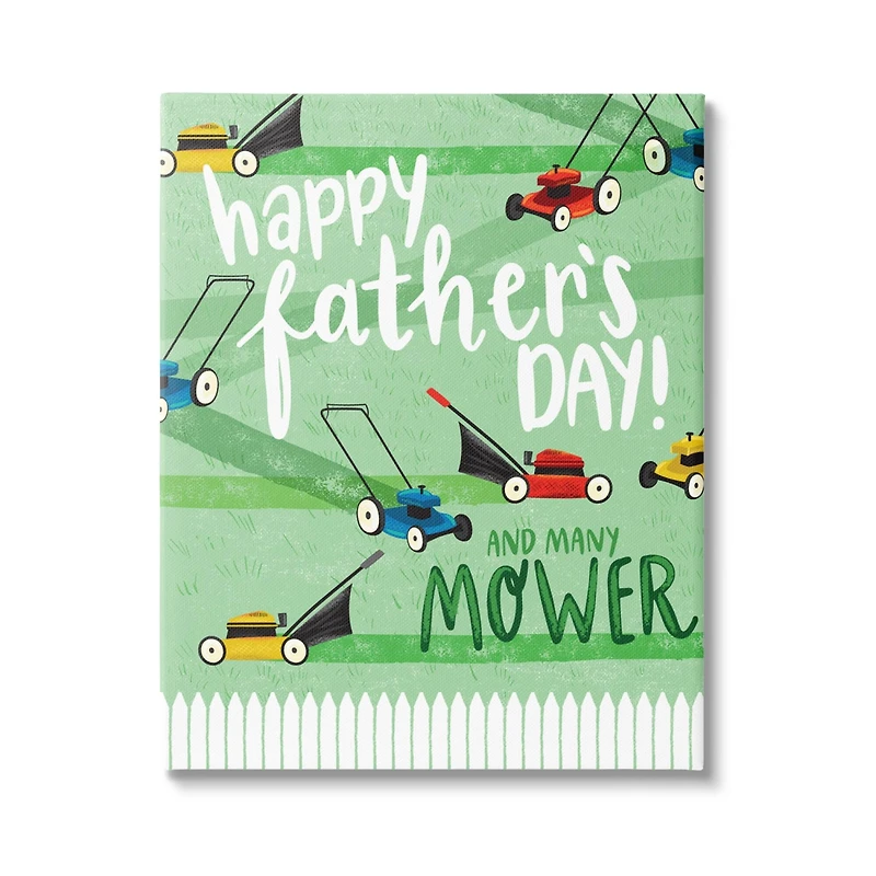Stupell Industries Happy Father's Day Lawn Mowers Canvas Wall Art