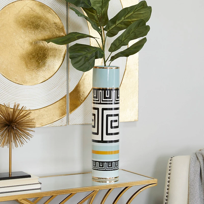 Teal Stoneware Modern Vase