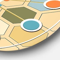 Designart 'Retro Hexagon Patternx Mid-Century Modern Wall Clock