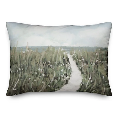 Path In The Field 20" x 14" Throw Pillow