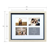 8 Pack: 4 Opening Natural Tan & Navy 5" x 7" Collage Frame with Mat by Studio Décor®